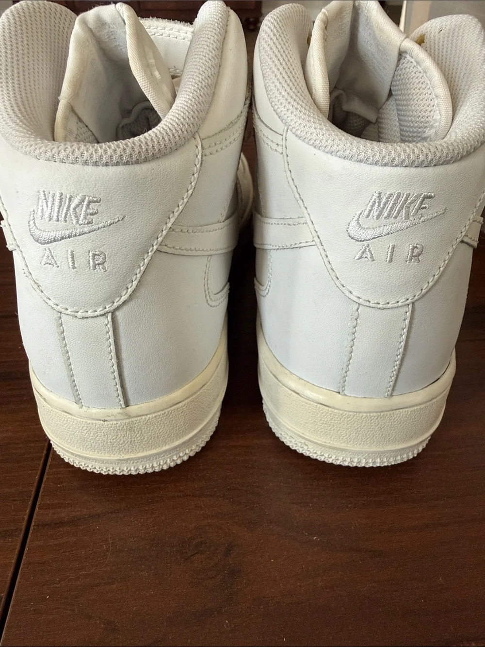Women’s 8.5 (Boys 7Y) Nike Airforce 1 White High-Top Sneakers with Ankle Strap